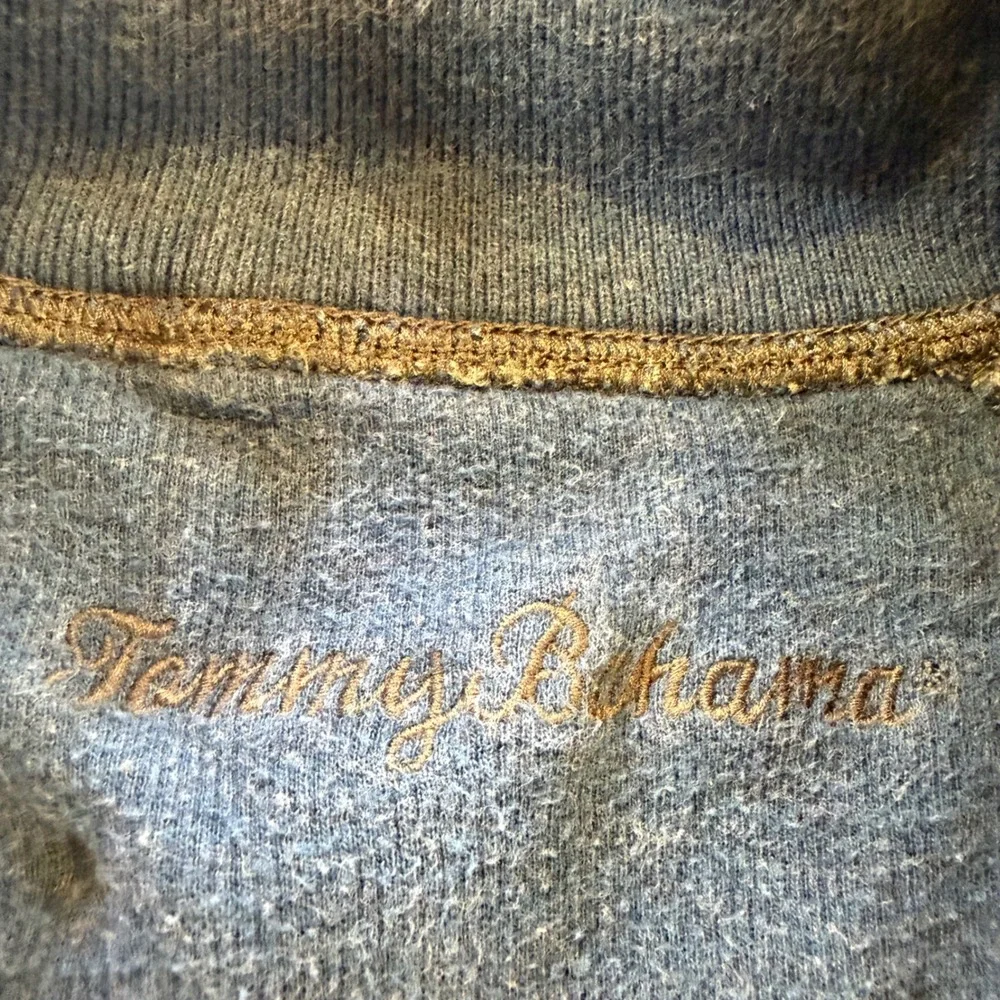 Tommy Bahama Mens Reversible Quarter Zip Pullover Green Blue Sweatshirt XL
